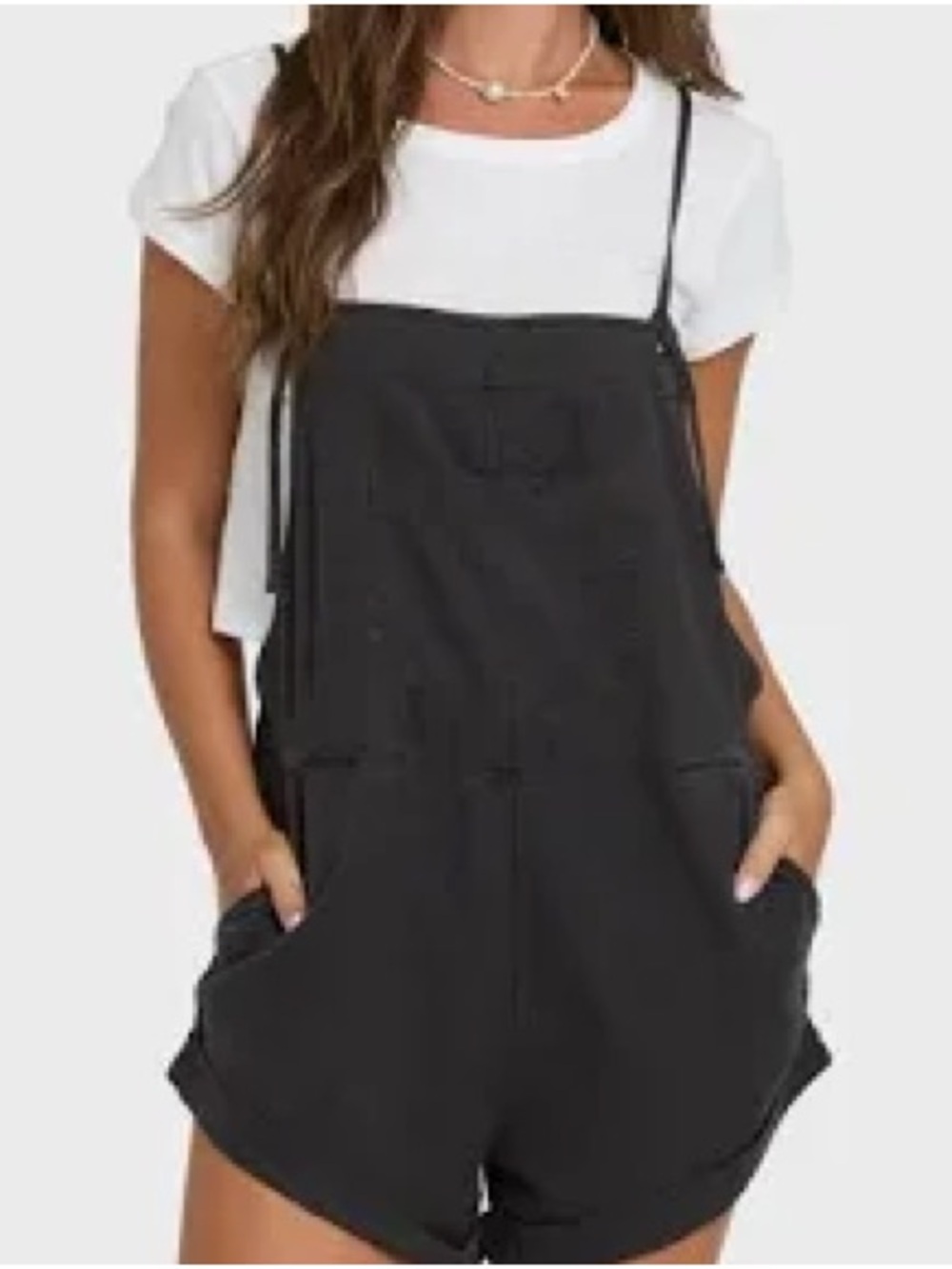 Billabong Pursuit Overall Romper Grey Womens Medium